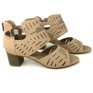 Jolimall‎ Peep Toe Chunky Heel Bootie Ankle Boots Western Buckle Women's 10 NEW